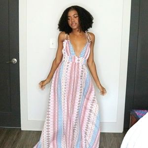Lulu's Multi Print Maxi Dress